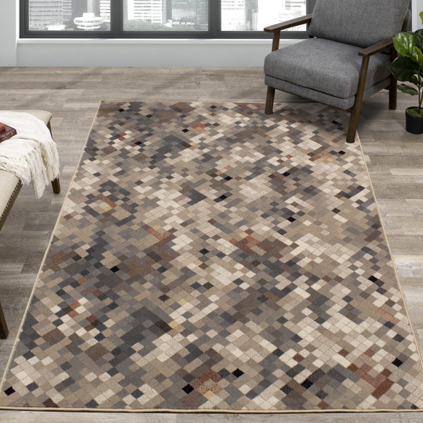 Corrigan Studio® Abbey Geometric Cream/Gray Area Rug Wayfair